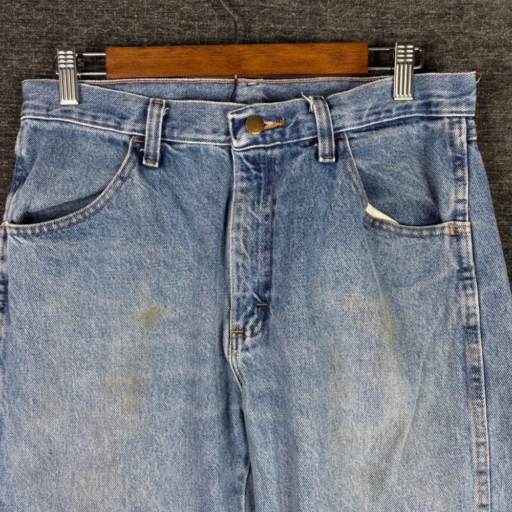 Rustler Straight Leg Denim Jeans Mens 32x30 Light Wash Cowboy Rodeo Western Y2K - Picture 2 of 12